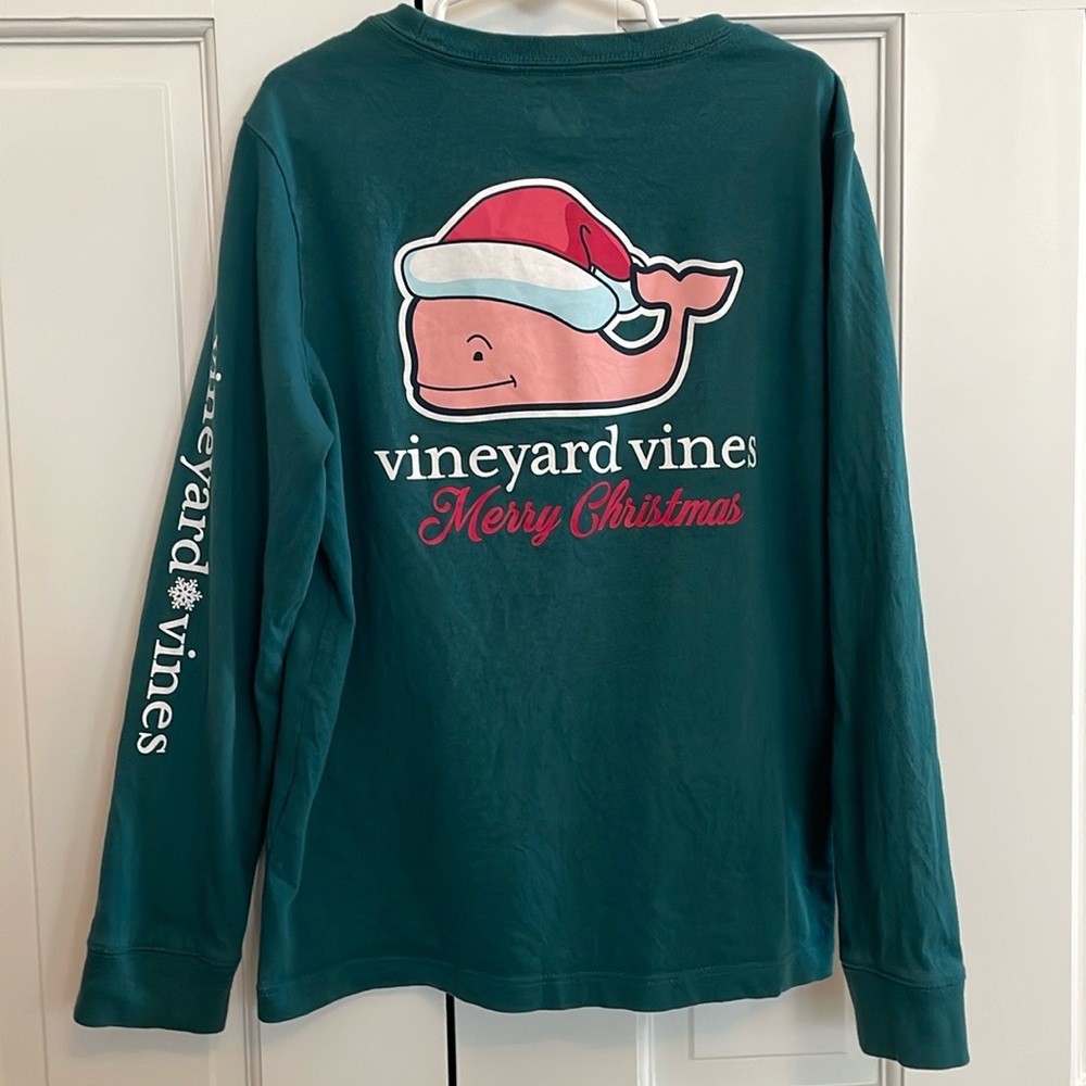 Boys' Flocked Santa Whale Long-Sleeve Pocket Tee